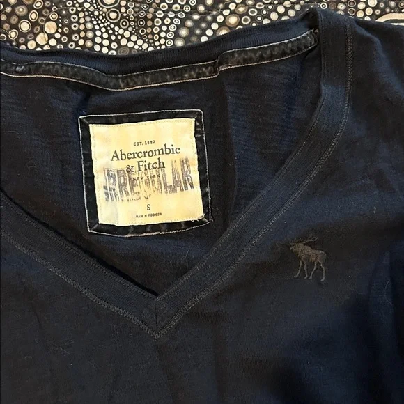 Abercrombie & Fitch Womens S Navy Blue V-Neck Long Sleeve Shirt - Picture 6 of 6